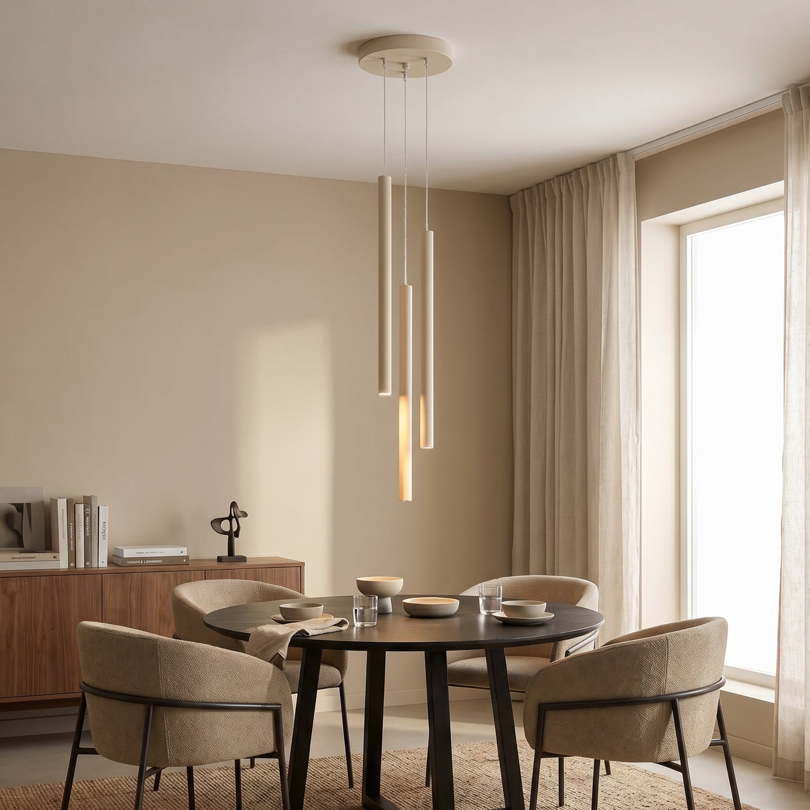 Hängelampe Pastelo, beige, Ø 19 cm, Stahl