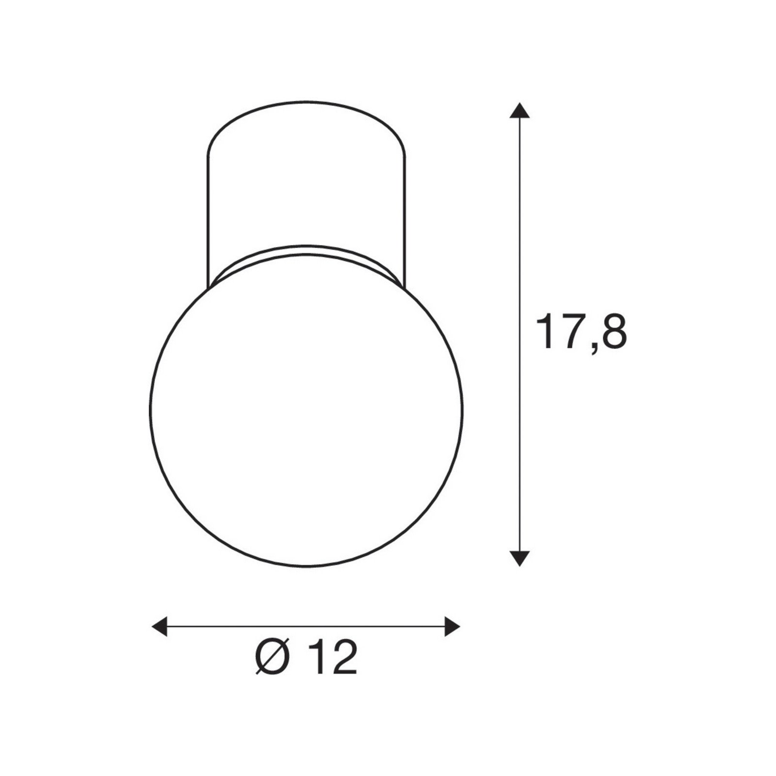 SLV Varyt plafonieră pentru baie crom aluminiu Ø 12 cm - modern