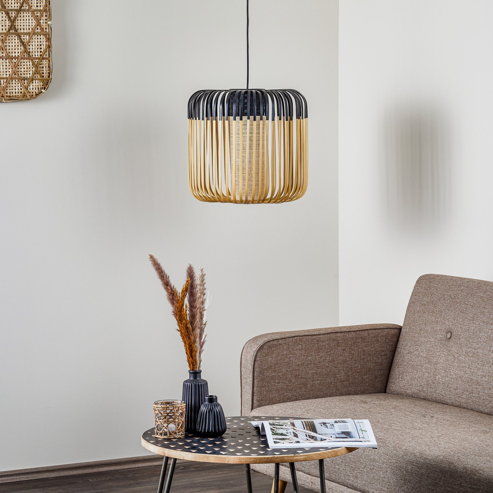 Bamboo Pendelleuchte M Black - Forestier