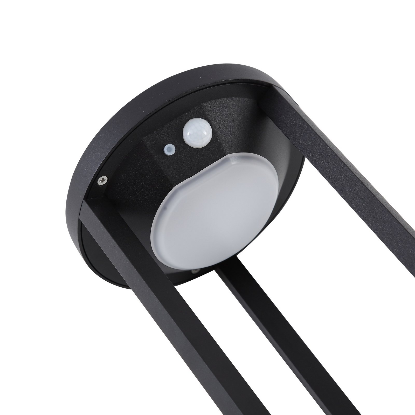 Lucande LED lampa solarna Nilea, Ø 16 cm, czarna, czujnik