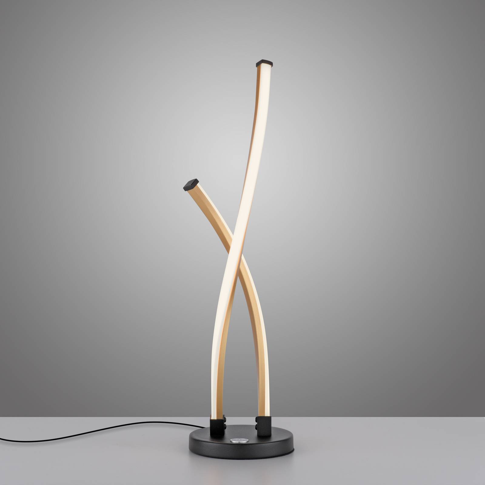 Paul Neuhaus lampa stołowa LED Polina, złota, metal, ściemniana