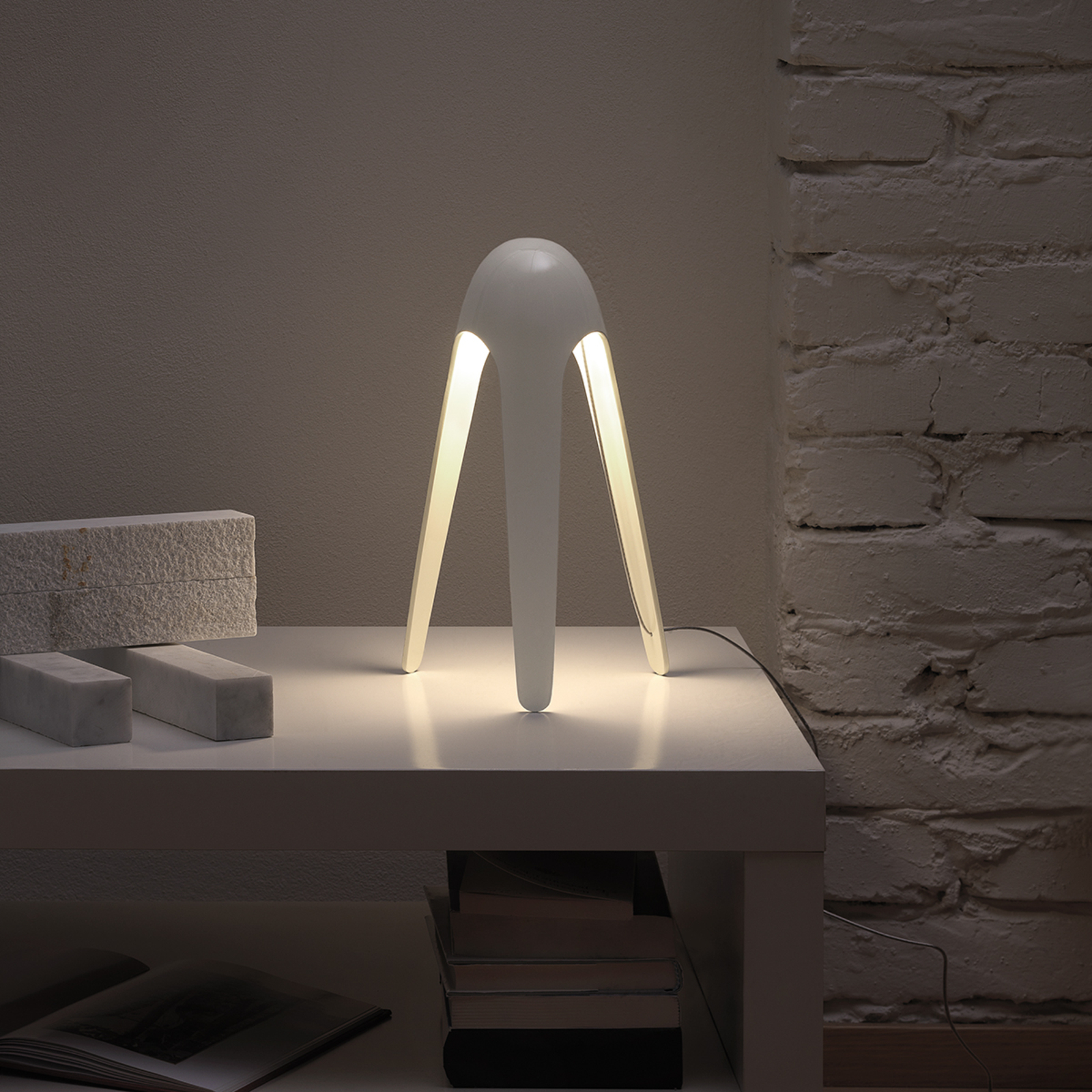 Martinelli Luce Cyborg LED-bordlampe, hvid