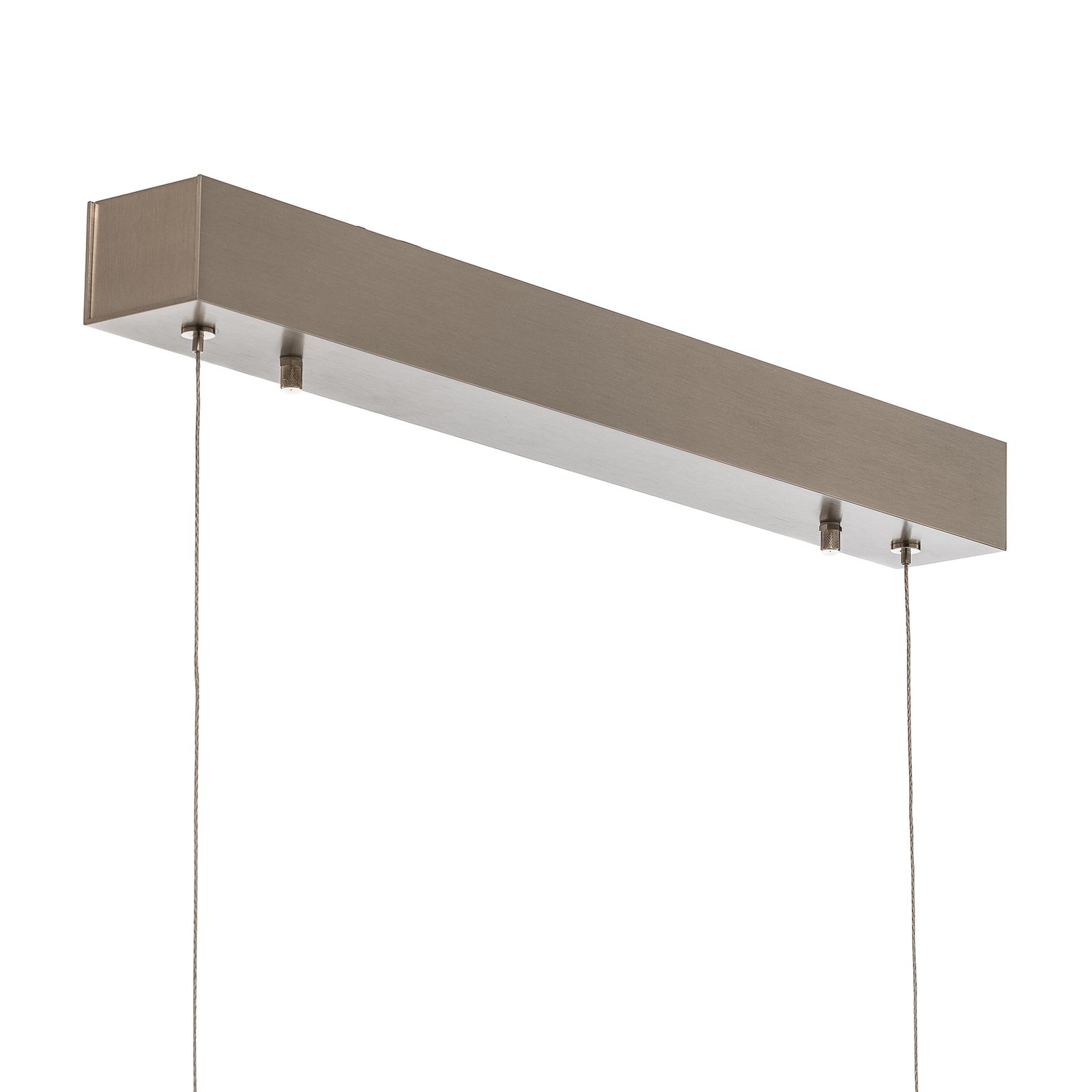 Quitani LED-Hängelampe Kiera, eiche/nickel, 138 cm