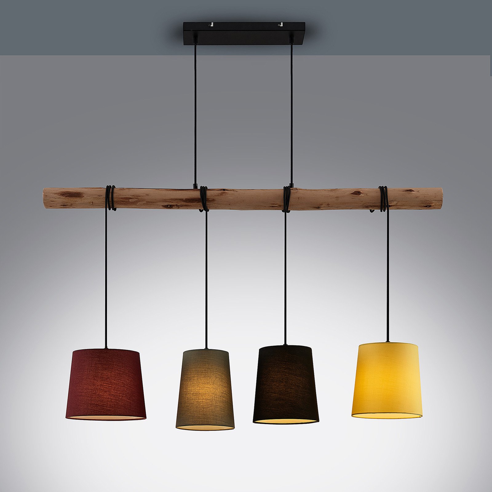 Moskau 4 Pendant Red/Grey/Black/Yellow - Lindby