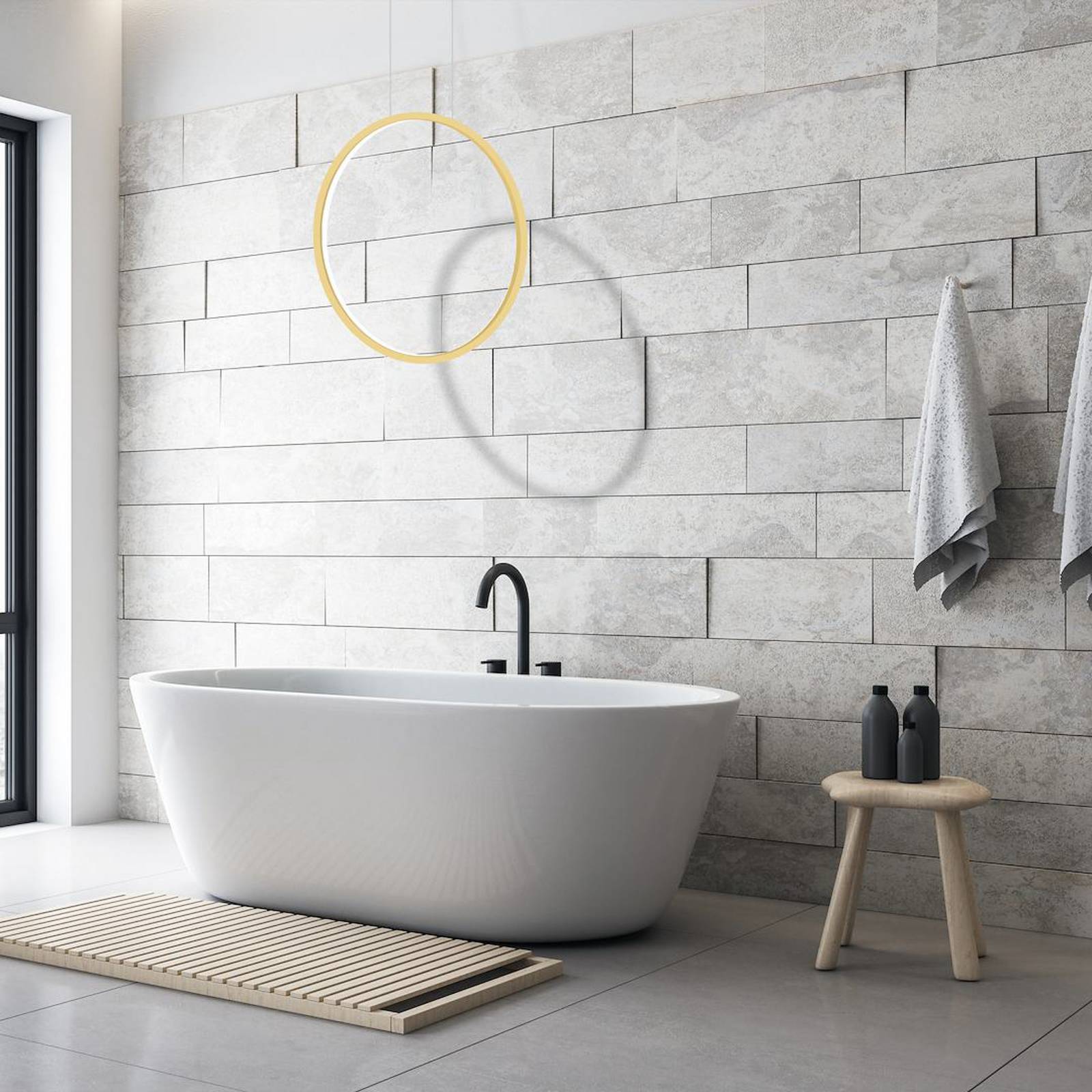 Żyrandol LED Saturno pionowy, złoty, Ø 50 cm, metal