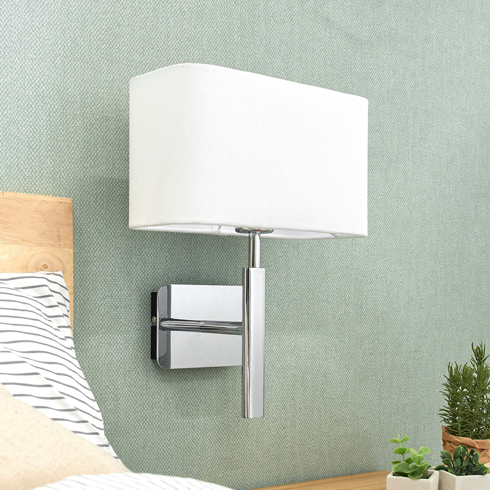 Jettka Wandleuchte White/Chrome - Lucande