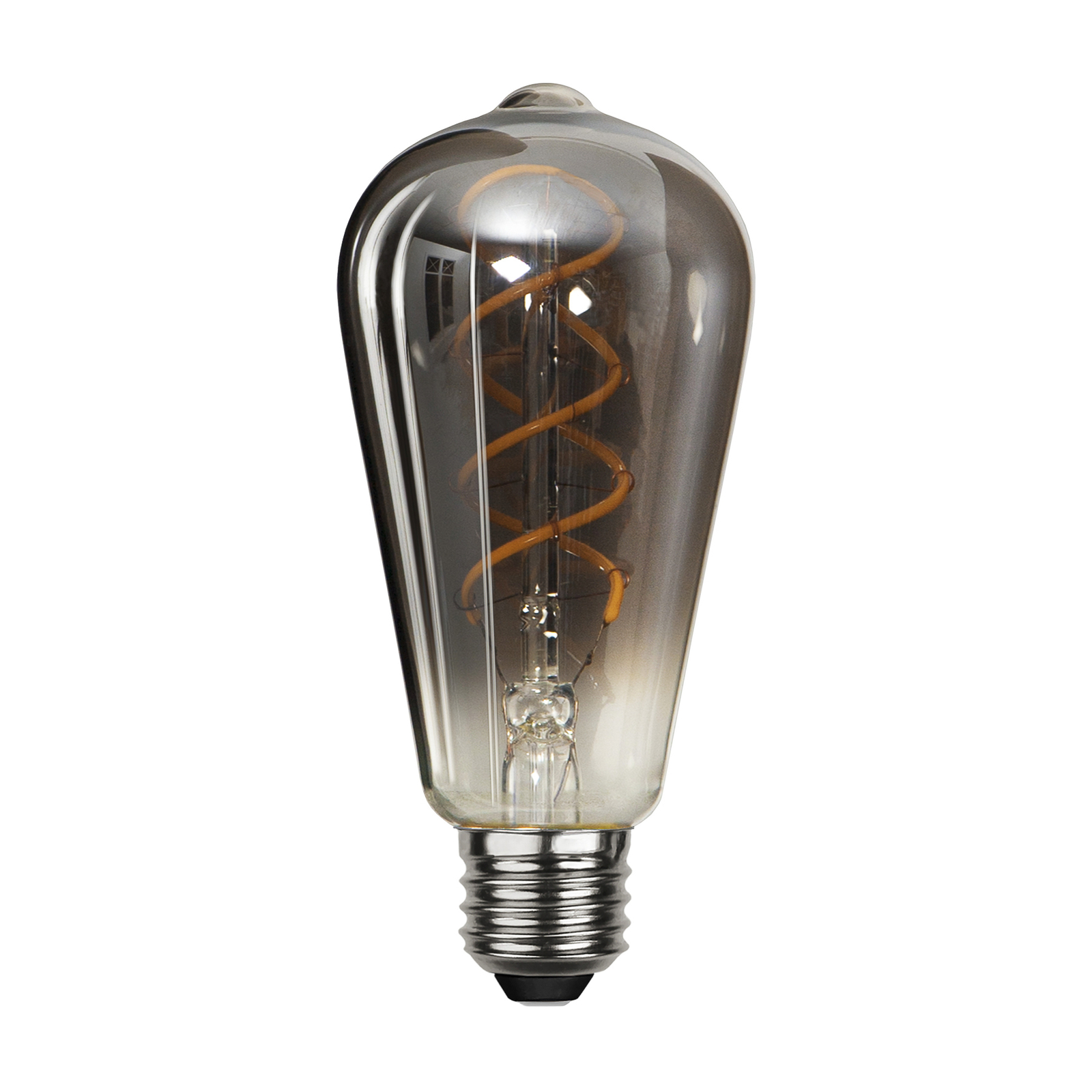 Rustic LED bulb E27 ST64 2W filament 2,100K smoke
