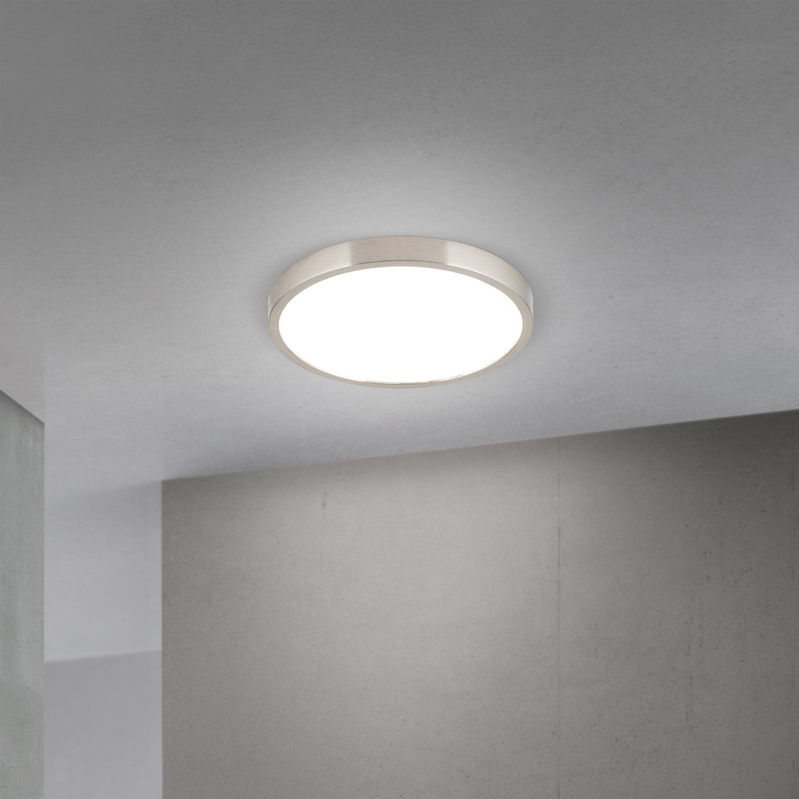 LED ceiling lamp Disc, satin nickel finish, Ø 24 cm, CCT LED ceiling lamp Disc, satin nickel finish, Ø 24 cm, CCT