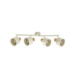 Lenja ceiling spotlight, E14, beige, 4-bulb, metal - Lindby