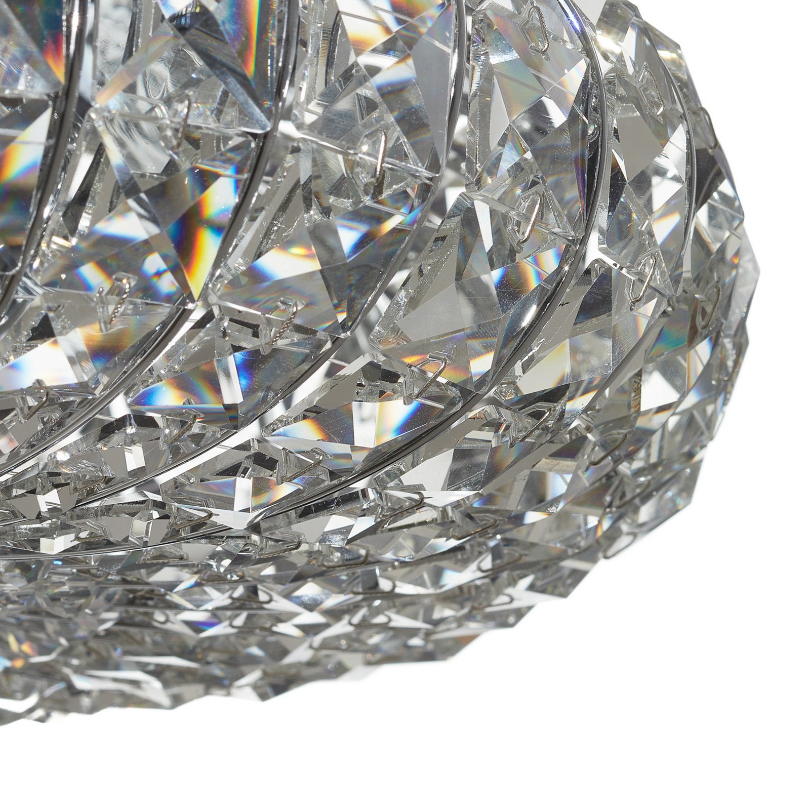 Broche ceiling light with crystals, Ø 40 cm