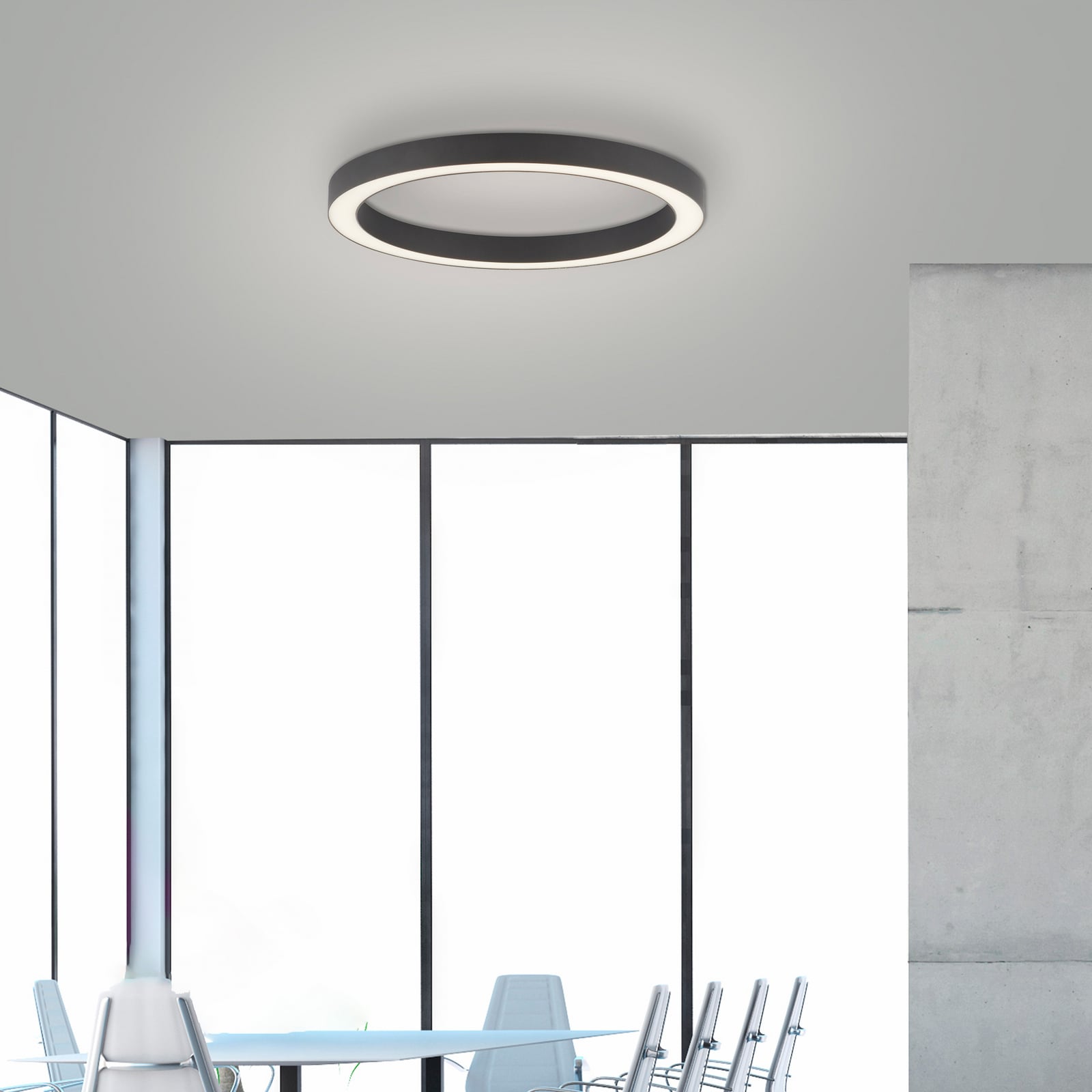 Plafonnier LED Lines Round, graphite, Ø 50 cm, CCT - PURE Plafonnier LED Lines Round, graphite, Ø 50 cm, CCT - PURE