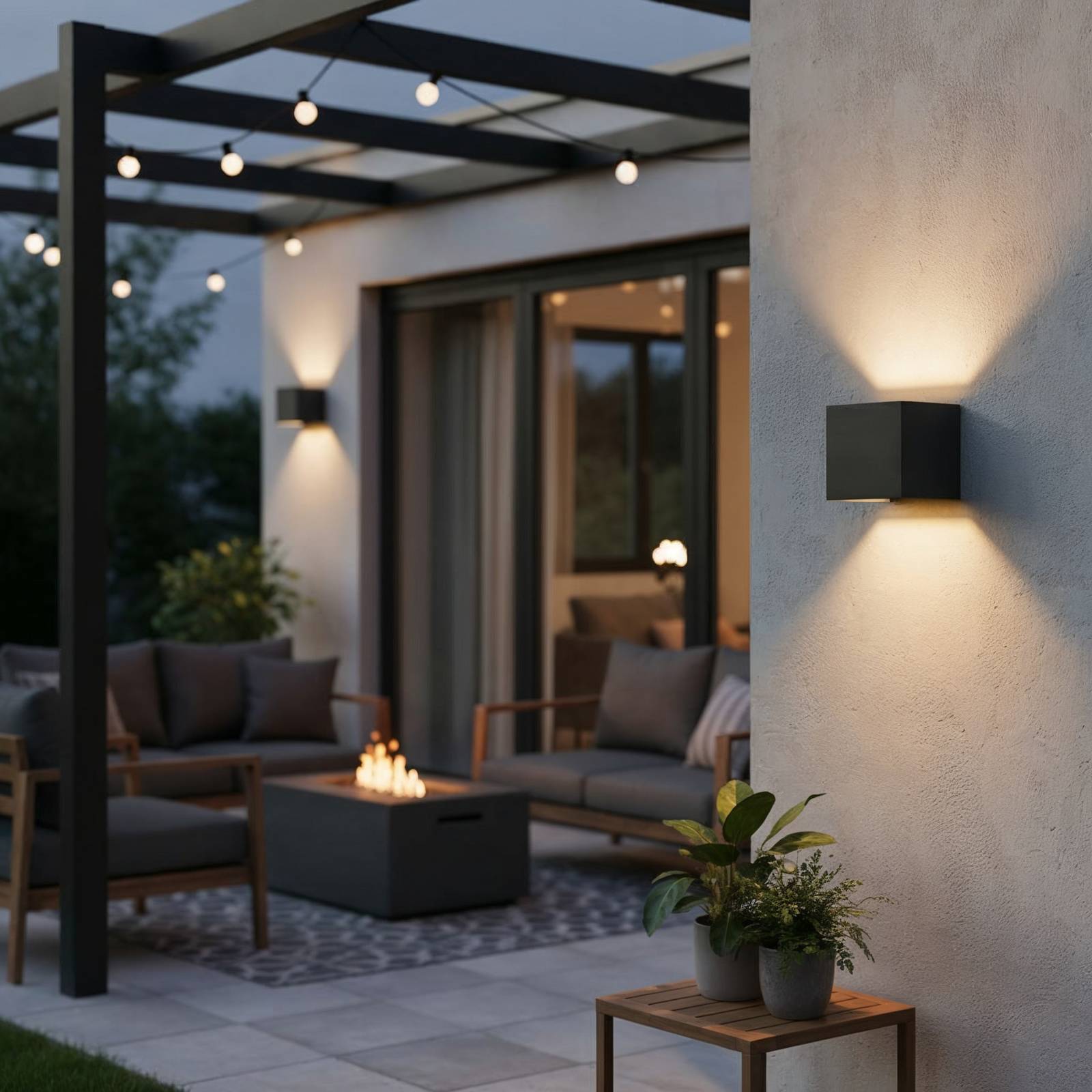 Ideal Lux kinkiet zewnętrzny LED Atom antracytowy, 10 cm, metalowy