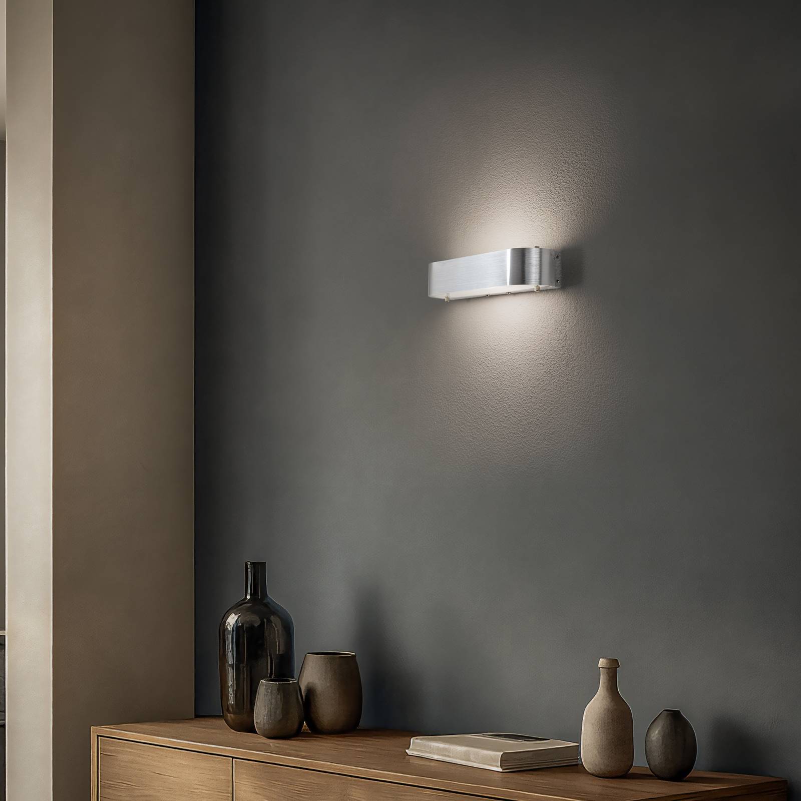 Wandleuchte Nika mit E14-Fassung, Aluminium günstig online kaufen