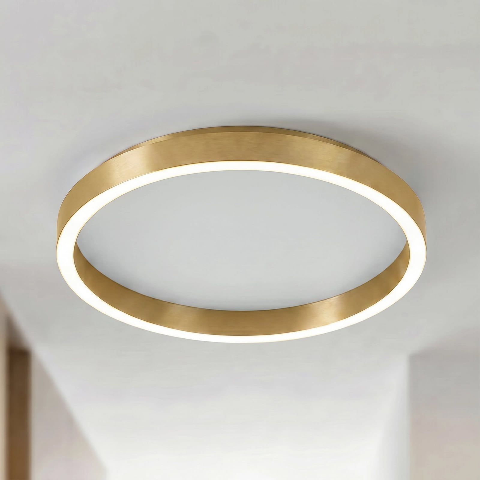 Plafoniera LED Rotundo, ottone spazzolato, dimmerabile, Ø 40 cm - Lucande