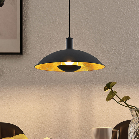 Lindby Narisara Hängelampe schwarz-gold 1fl. 30 cm