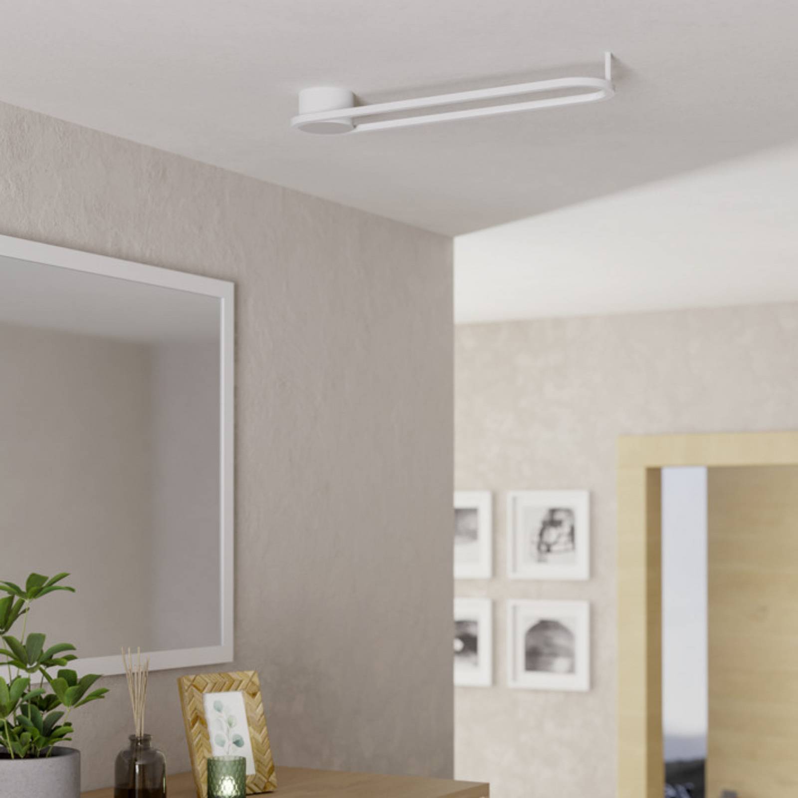 Lampa sufitowa LED EGLO COLLECORVINO, biała, długość 50 cm, CCT