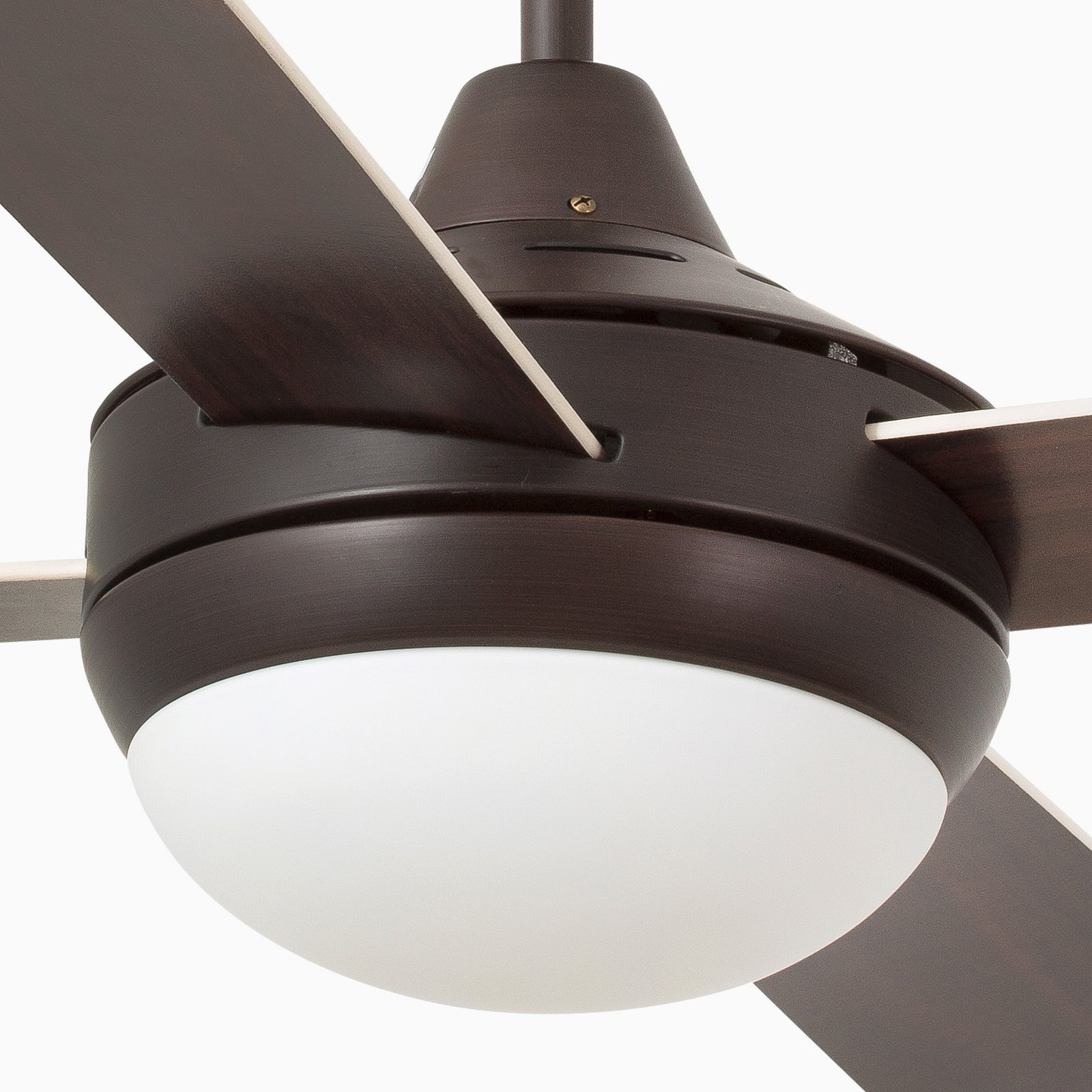 Icaria L ceiling fan with light brown/mahogany