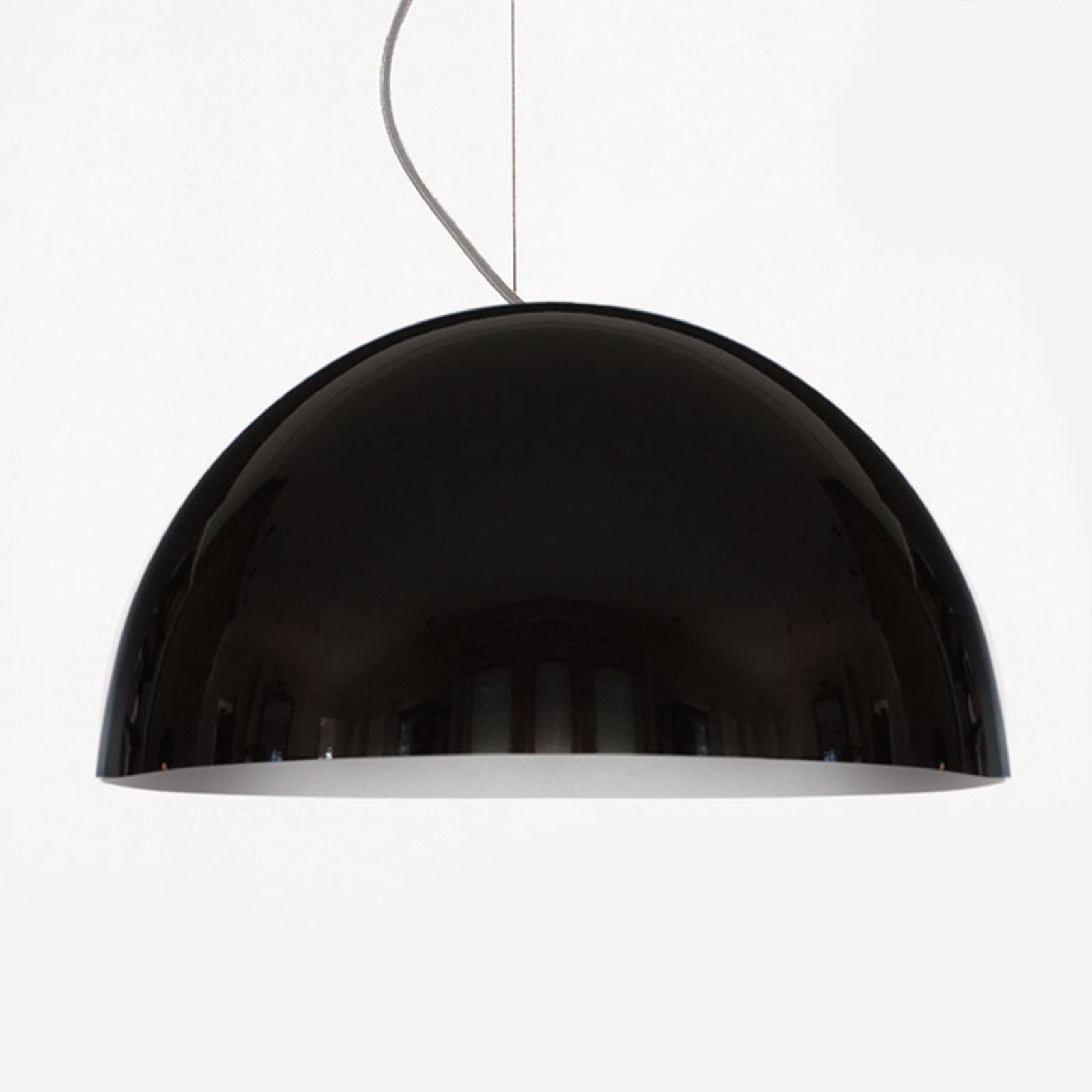 Oluce Sonora - black hanging light, 50 cm, for Living / Dining Room, metal, E27, 60 W, energy efficiency: A++, H: 25 cm