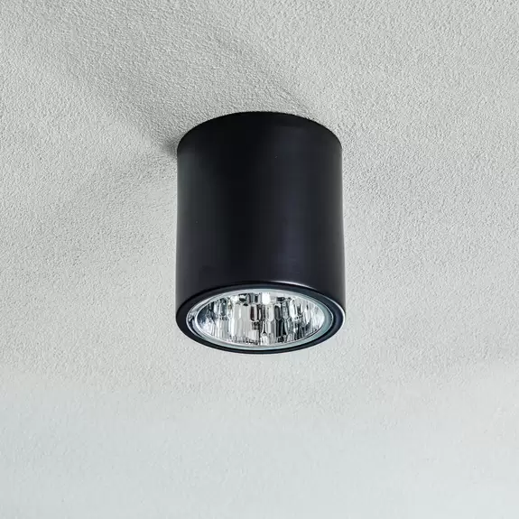 Lampenwelt Deckenspot Downlight round in Schwarz, Ø 13,3 cm