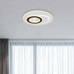 Smart LED mennyezeti lámpa Jacques, fehér/fekete, Ø 70 cm, CCT