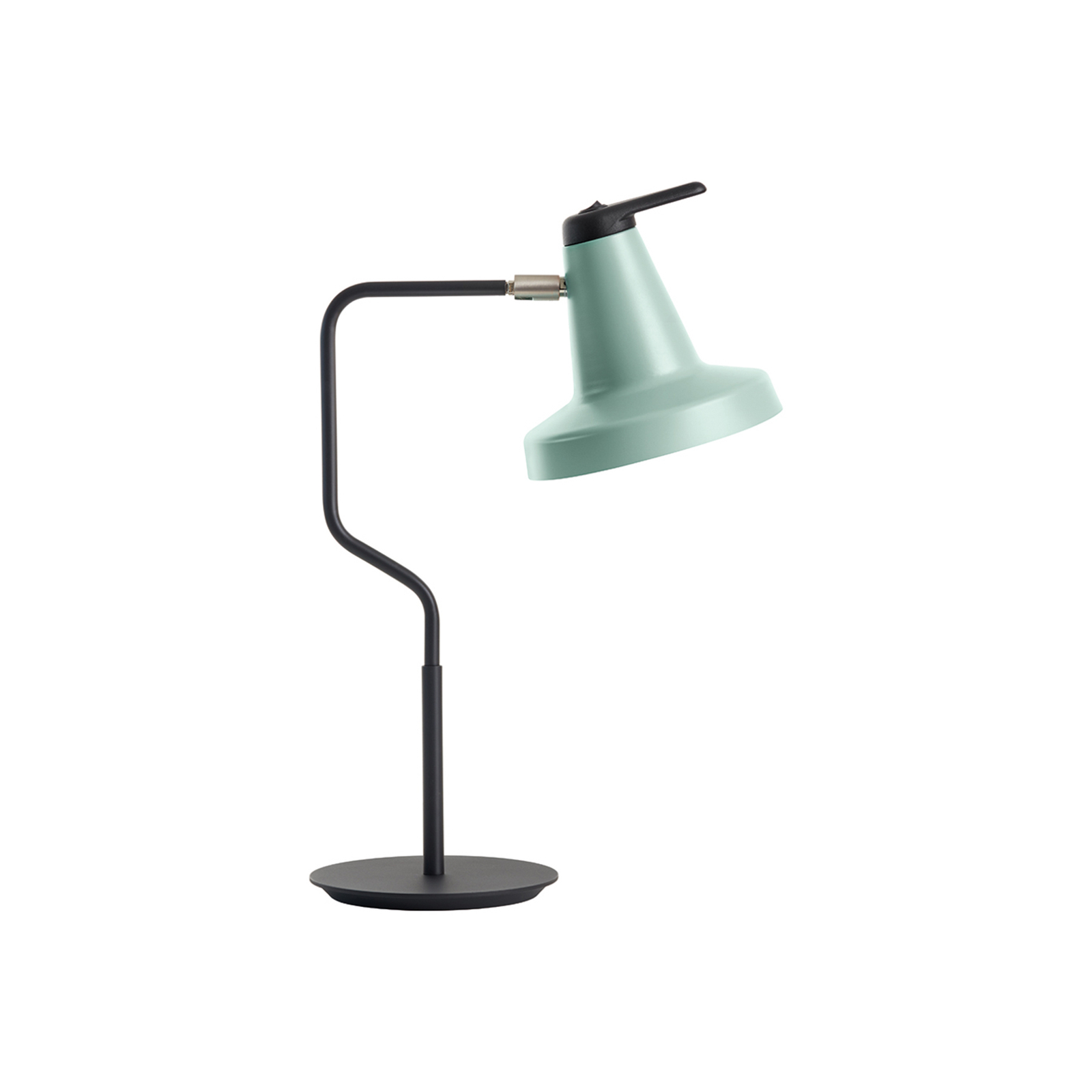 Lámpara de mesa Garçon, pantalla regulable, menta/negro