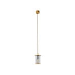 Nora outdoor hanging light, gold/transparent, IP44, glass
