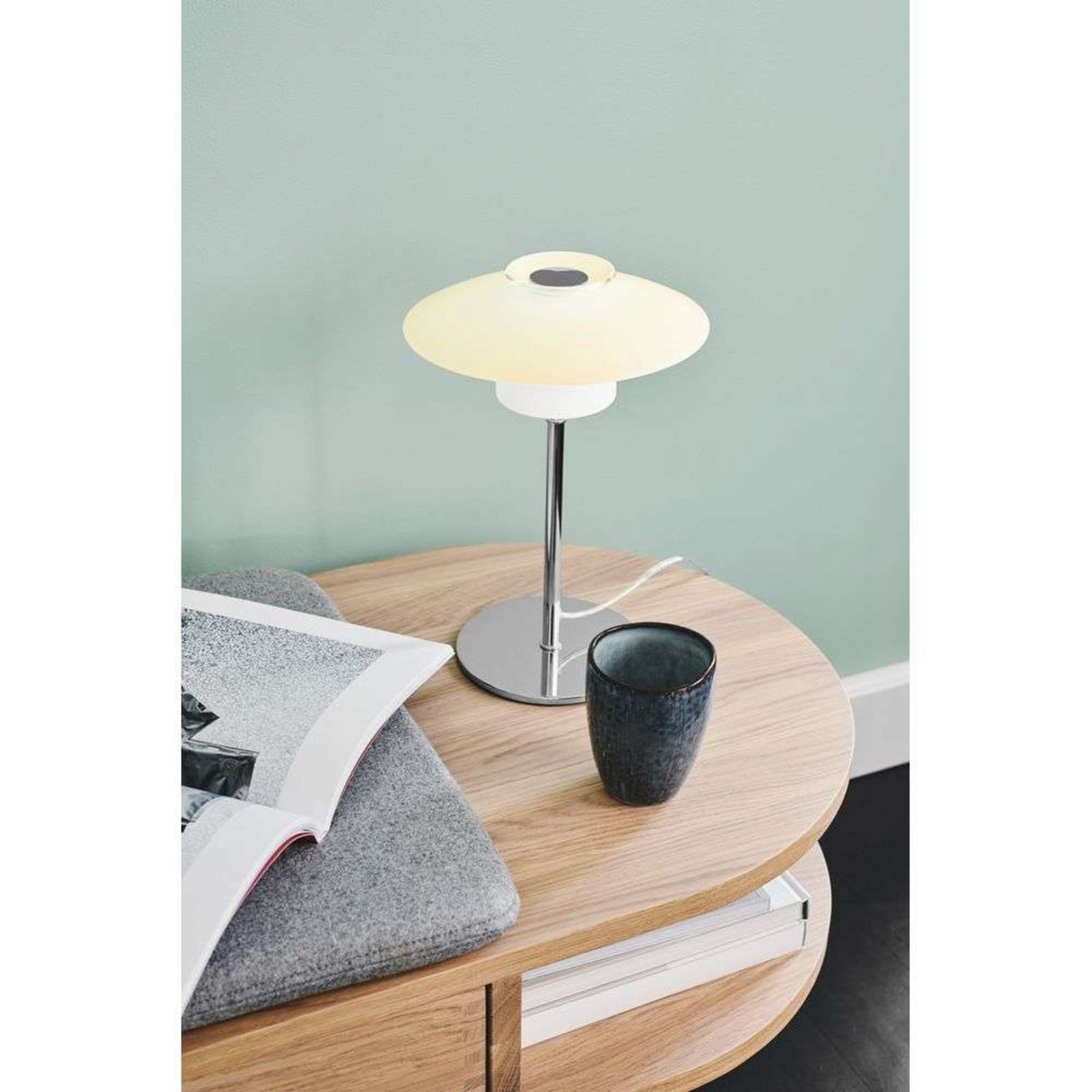 Scandinavia Tischleuchte Ø20 Opal/Chrome Halo Design - Wohnzimmer - Metall
