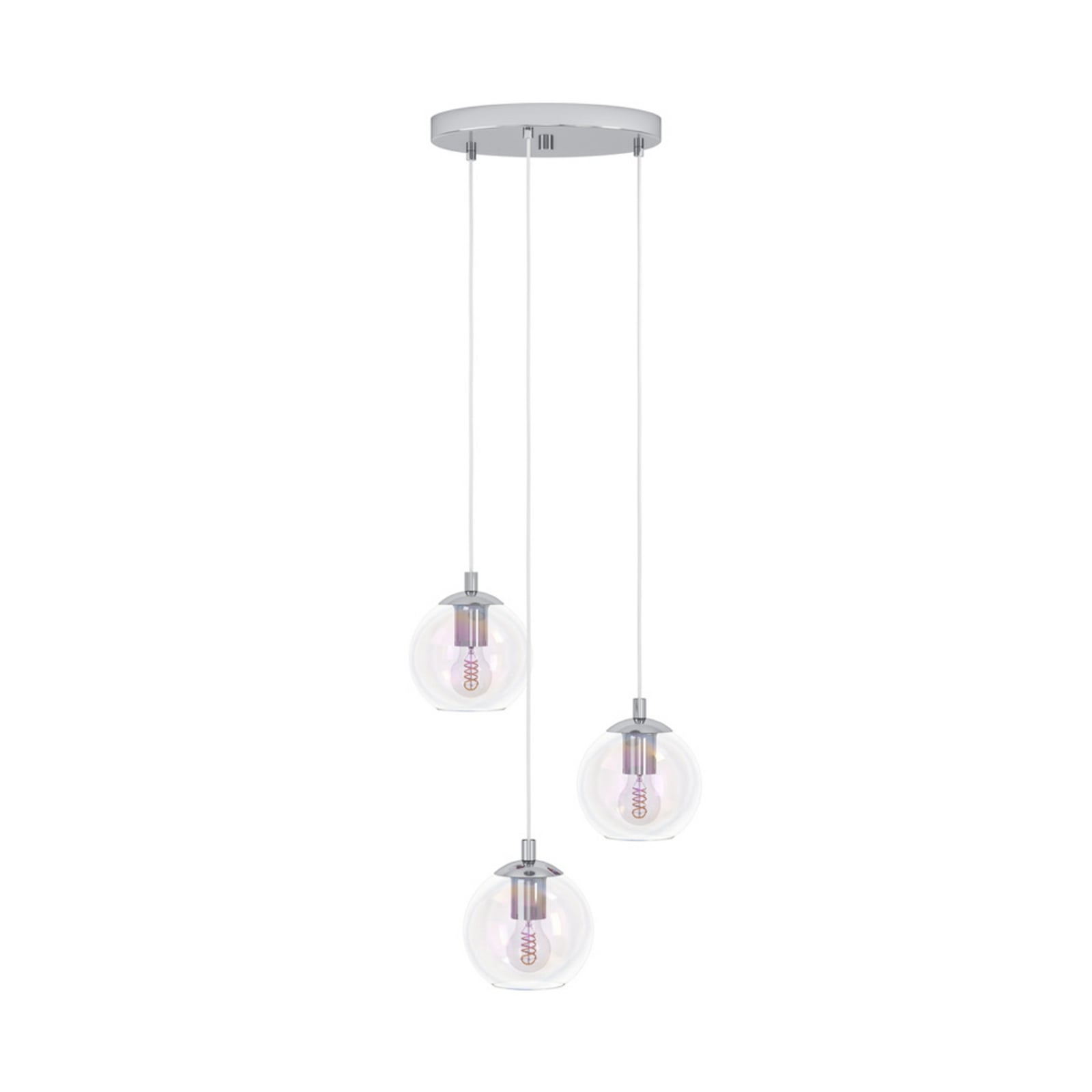 EGLO hanglamp ARISCANI 2, Ø 43 cm, 3-lamps, chroom/iriserend EGLO hanglamp ARISCANI 2, Ø 43 cm, 3-lamps, chroom/iriserend