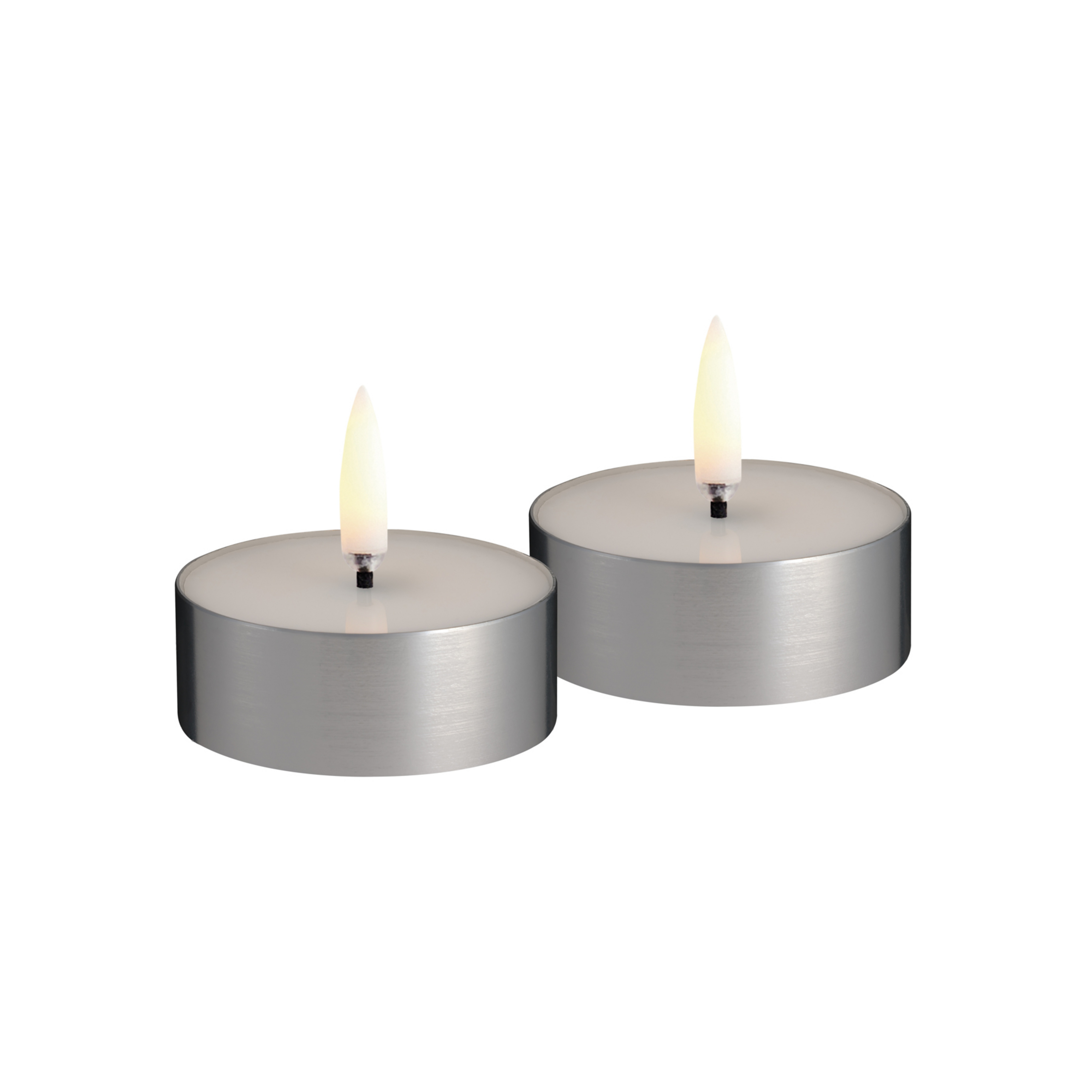 MELTED MAXI LED čajová svíčka, sada 2 ks, stříbrná – Uyuni Lighting