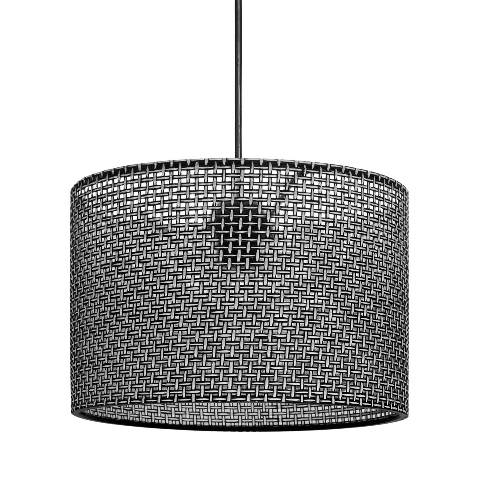 Hängeleuchte Nara, schwarz gemustert, Stoff, Ø 30 cm günstig online kaufen