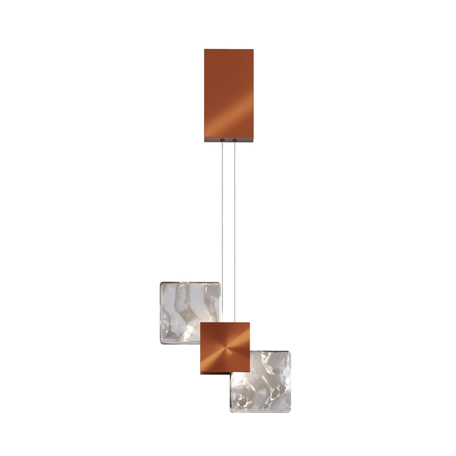 Quadro-LED-riippuvalaisin, kupari/konjakki, lasi, 3000 K, 24 cm