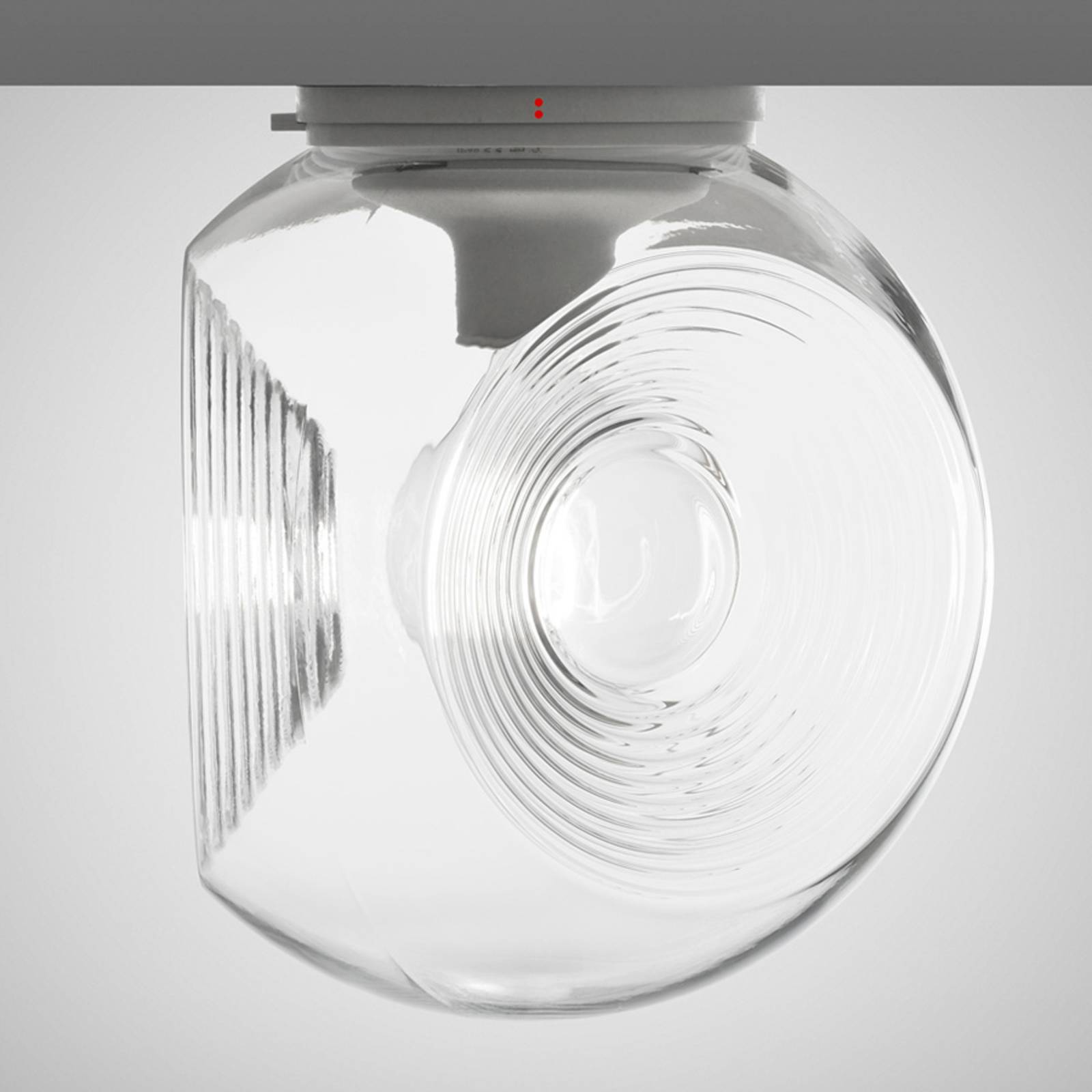Fabbian Eyes - glass ceiling light with clear diffuser, for Living / Dining Room, metal, glass, E27, 23 W, energy efficiency: A++, H: 33 cm