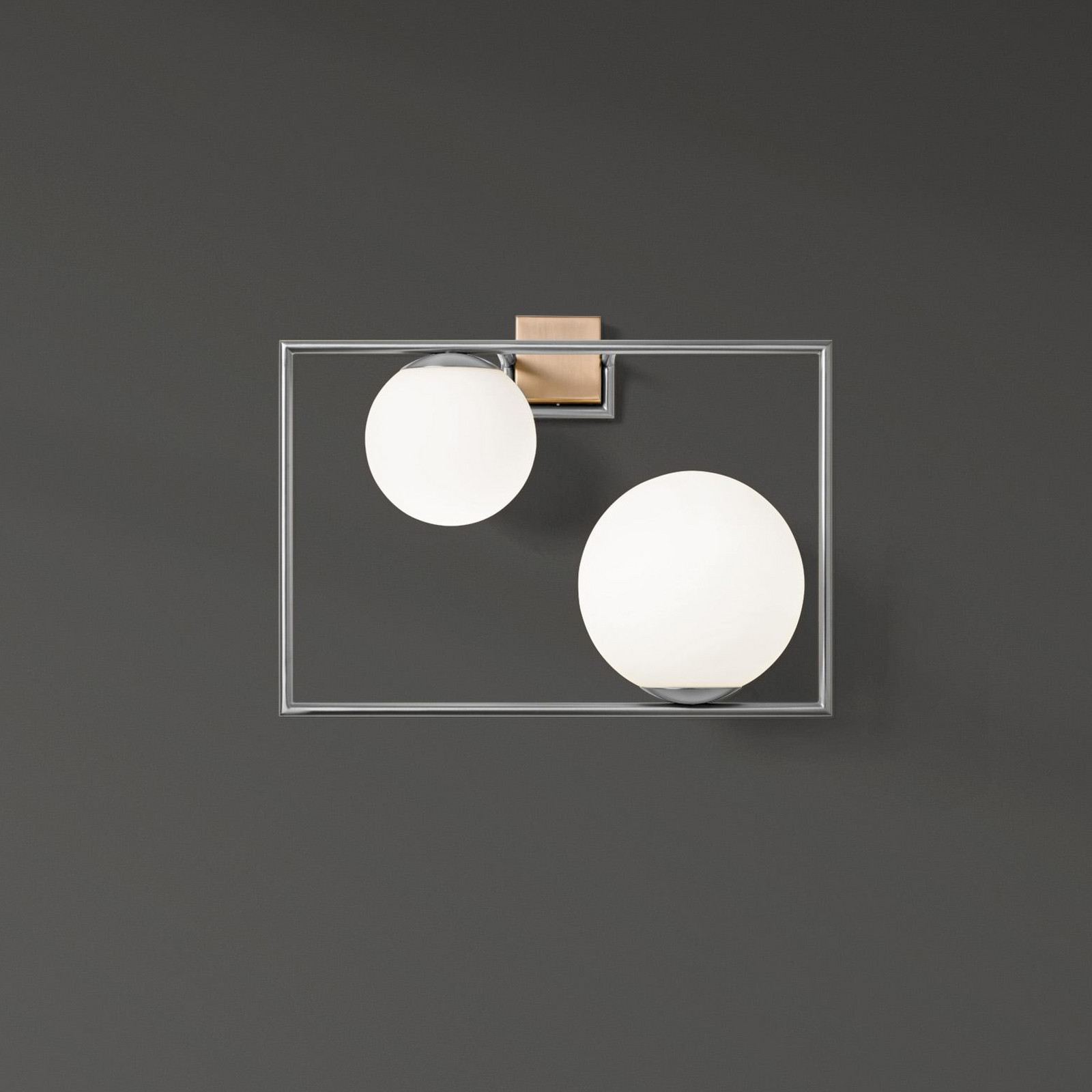 miloox by Sforzin Aplică de perete Buble culoare oțel 2 becuri sticlă - Camera de zi / sufragerie - design - oțel periat alb opal