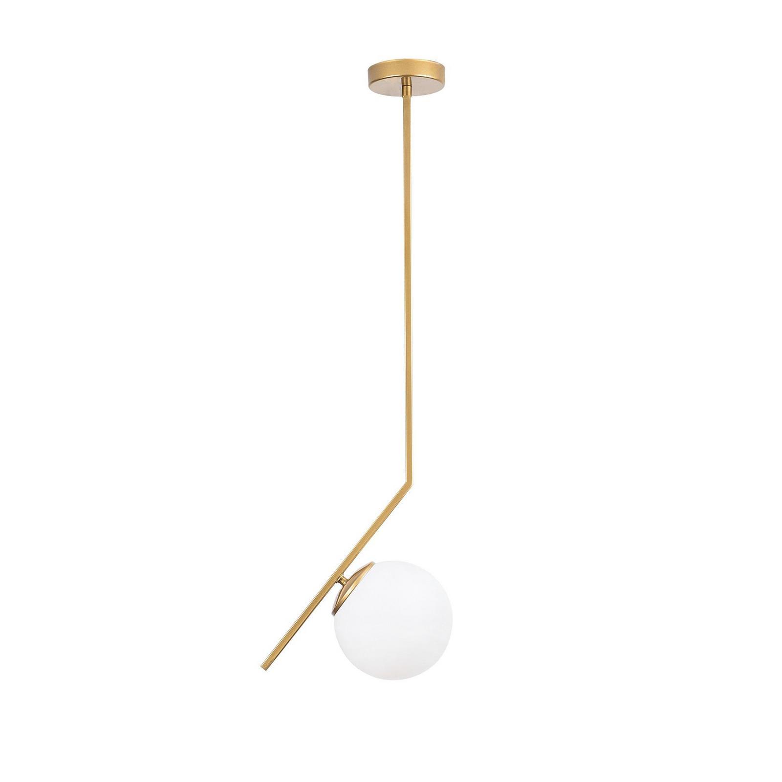 Hängeleuchte Dolunay, 25 cm lang, goldfarben, Glas, E27