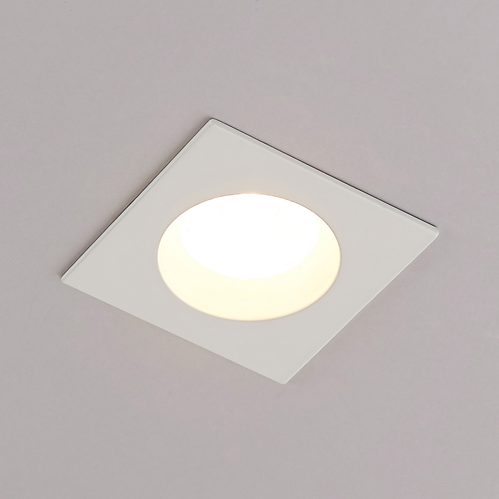 Arcchio Urdin LED recessed spotlight angular 6.4 W, for Hallway, aluminium, plastic, 6.4 W, energy efficiency: A+, L: 8 cm, W: 8 cm, H: 4 cm