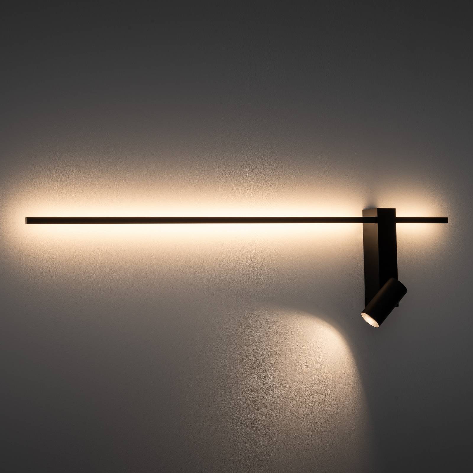 Wandlampe EASY RIGHT, schwarz Breite 80 cm Metall GU10 + LED günstig online kaufen