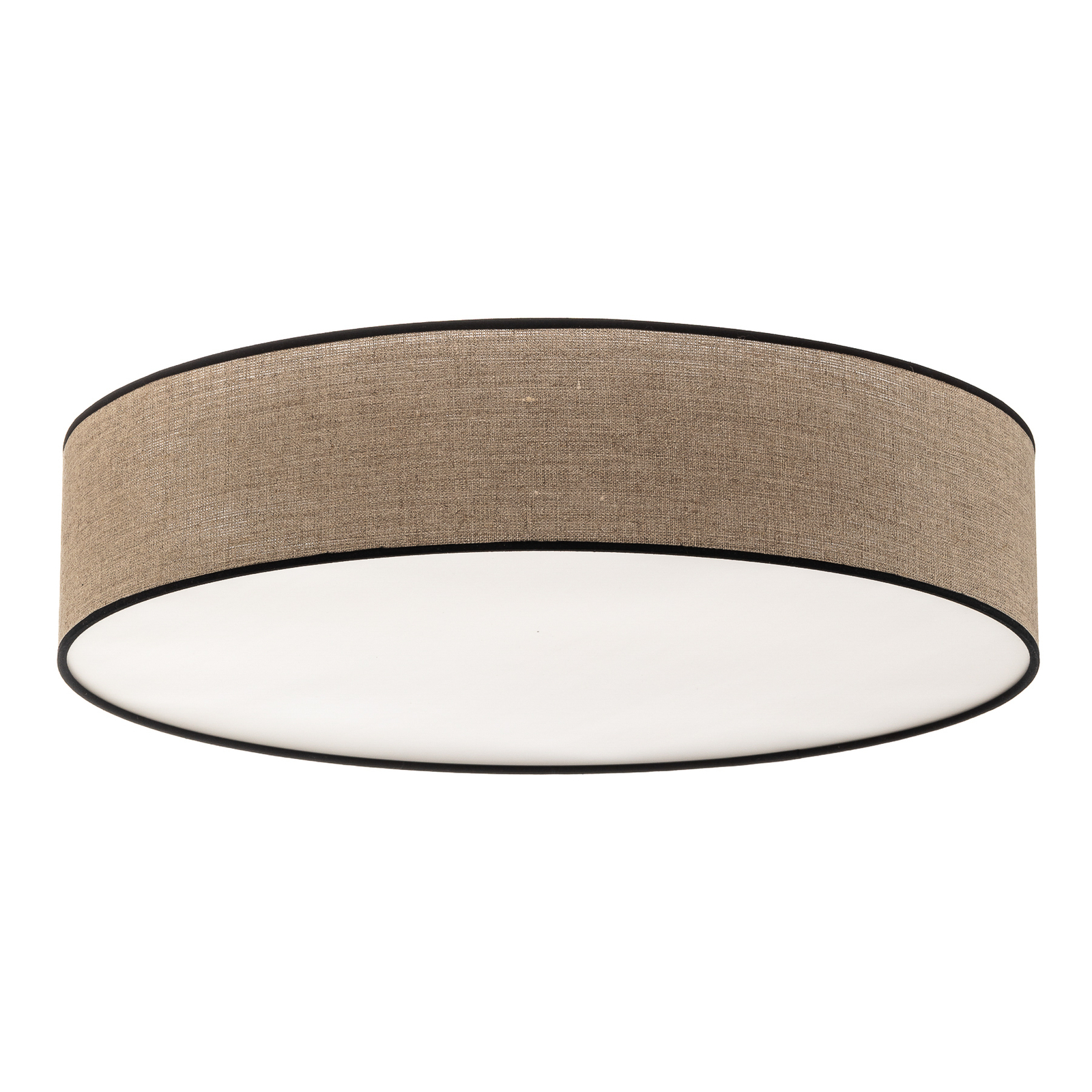 Tubo ceiling lamp, textile shade, beige, Ø 58cm