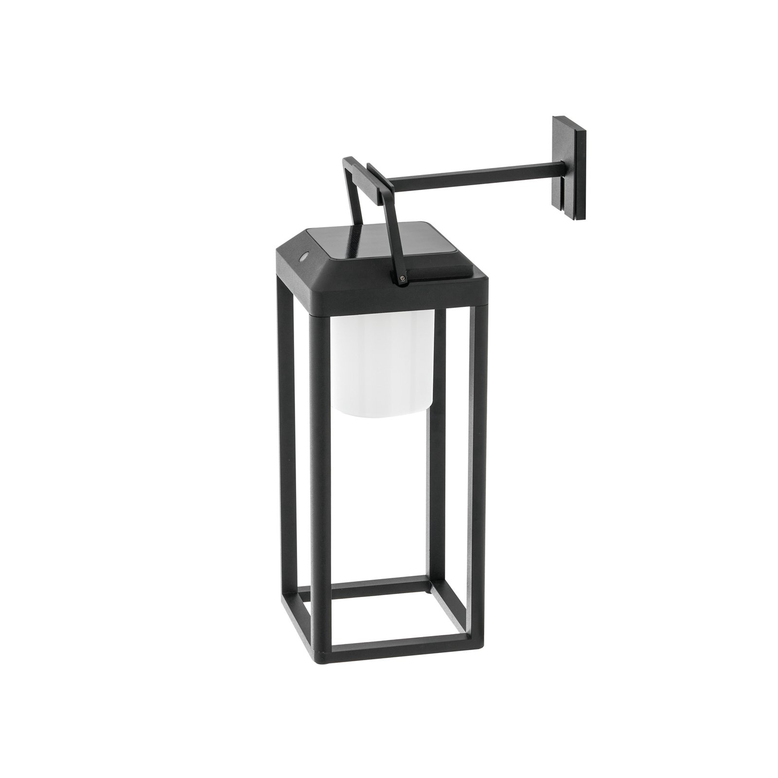 Lucande LED-vegglampe Tilena, kantet, svart, aluminium