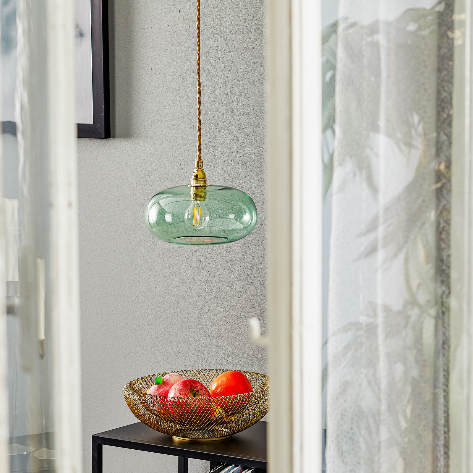 EBB & FLOW Horizon pendul de sticlă verde Ø 21 cm - Camera de zi / sufragerie - Scandinavă - verde auriu