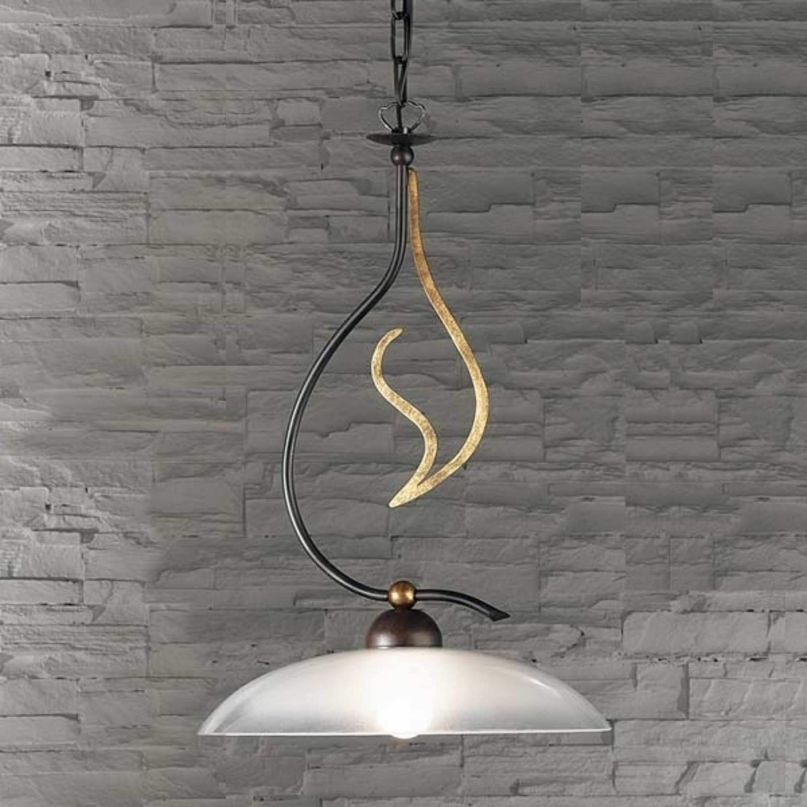 Kögl Pendant light AMABILE, small, for Living / Dining Room, metal, glass, E27, 60 W, energy efficiency: A++, H: 52 cm