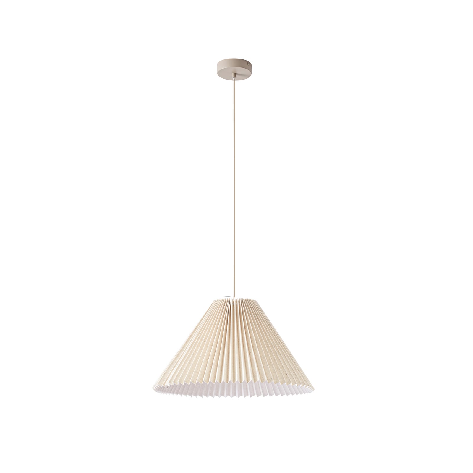 Percy Hängeleuchte, beige, Ø 42 cm, Leinen - NOLA