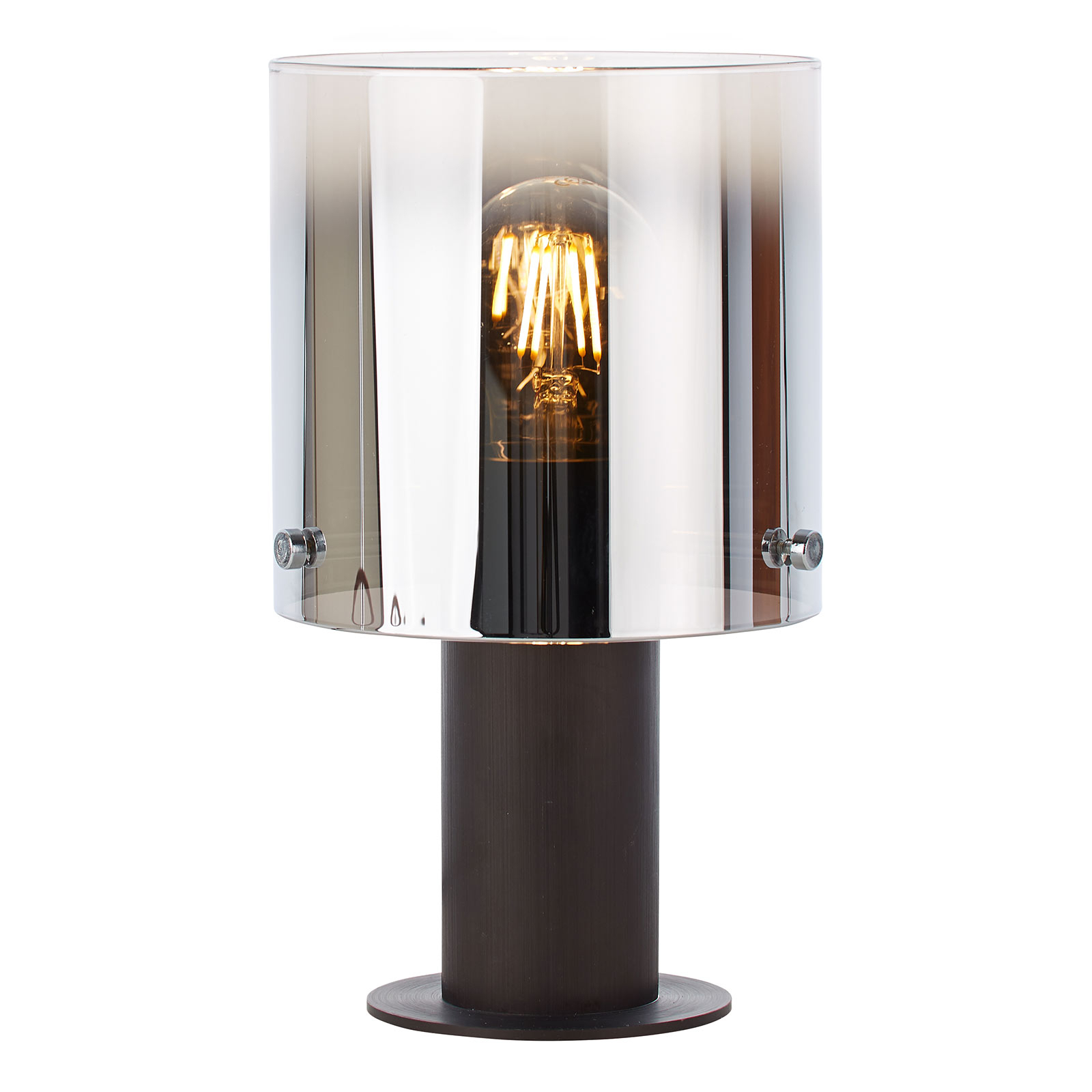 Beth table lamp with smoked glass shade