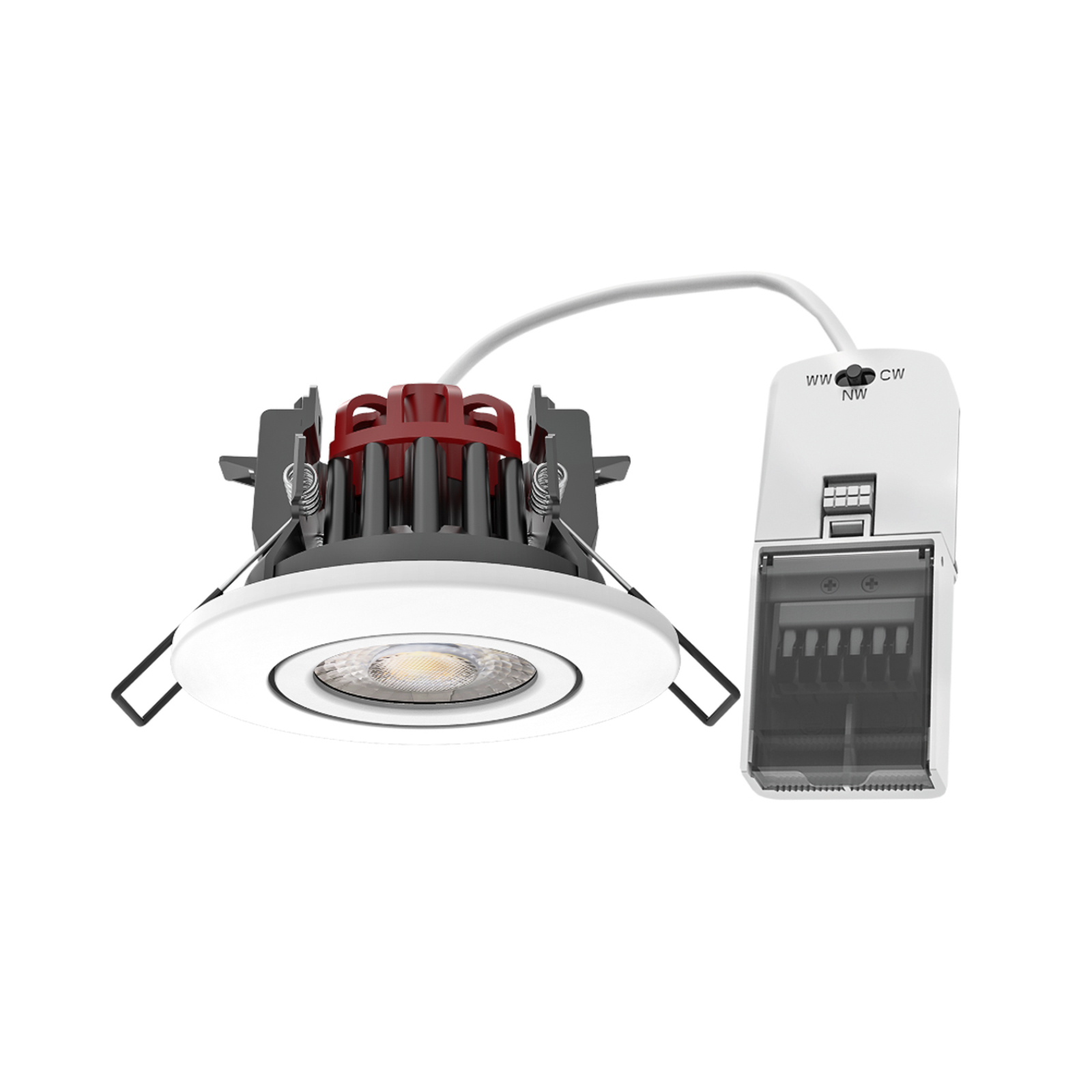 Arcchio Cyrian LED-innfellingslampe, IP65, hvit
