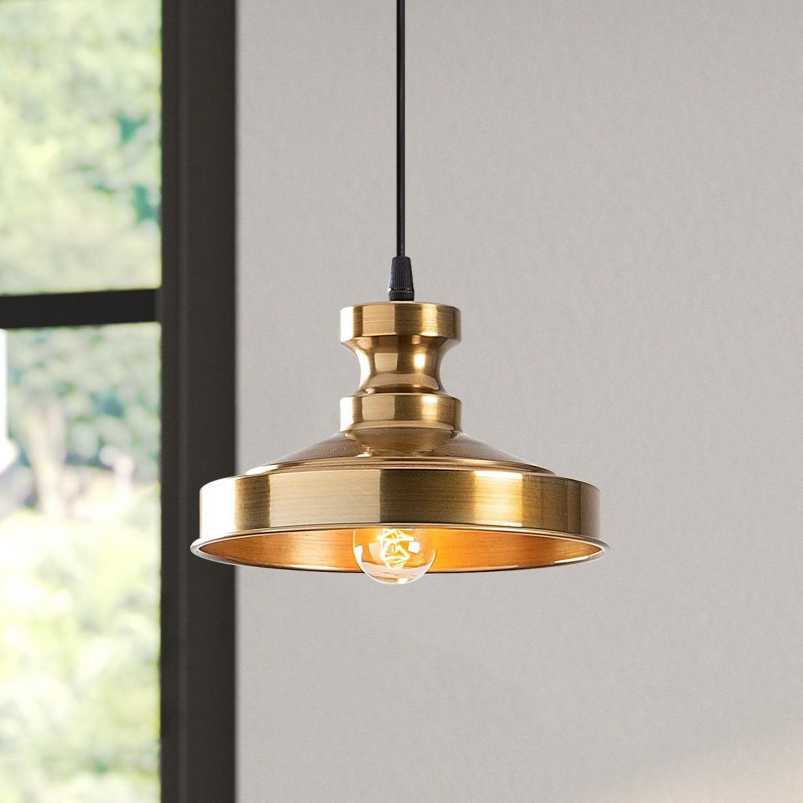 Hängeleuchte Berceste, goldfarben, Metall, Ø 22 cm, E27