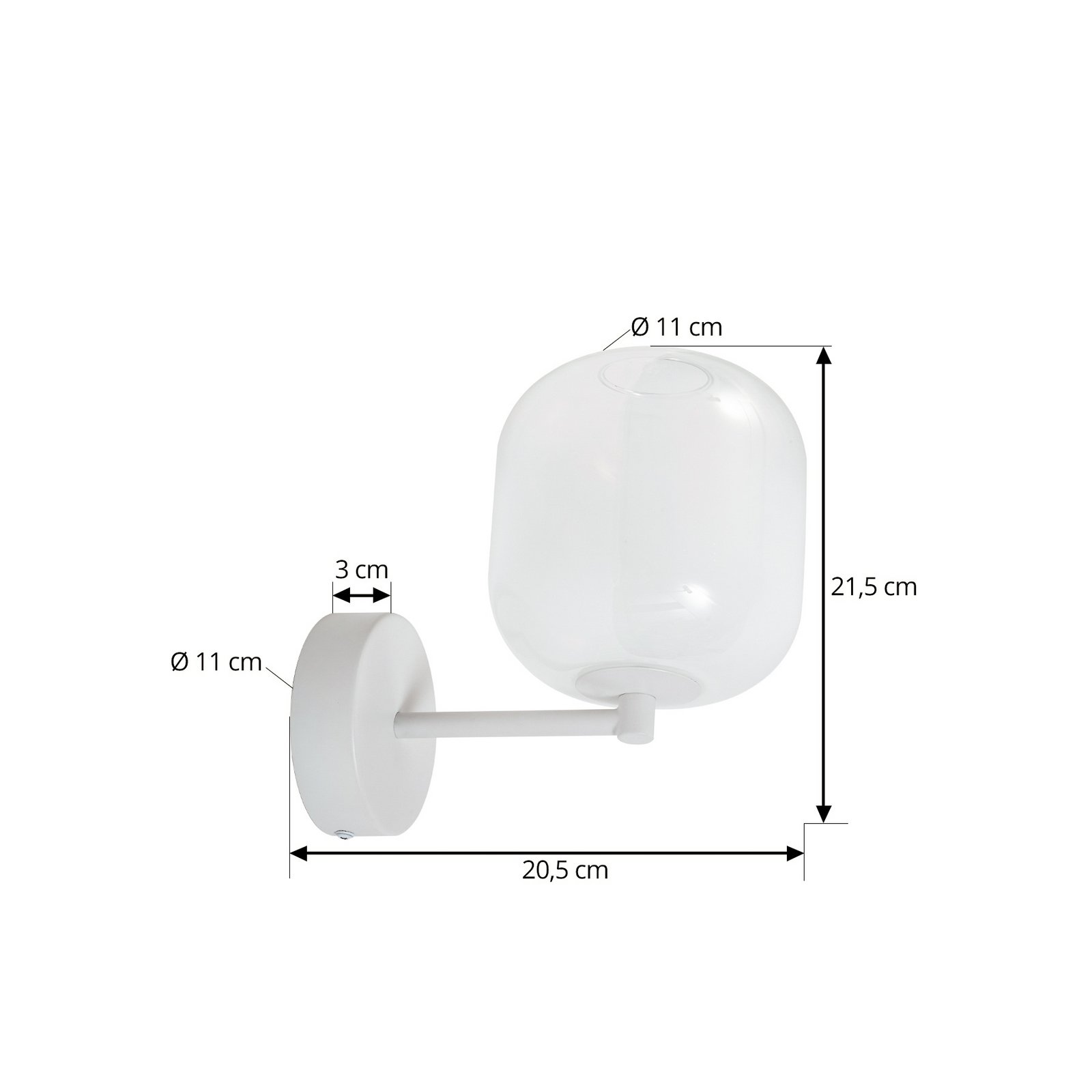 Avelina LED-Wandleuchte weiß Höhe 21,5 cm Glas - Lucande