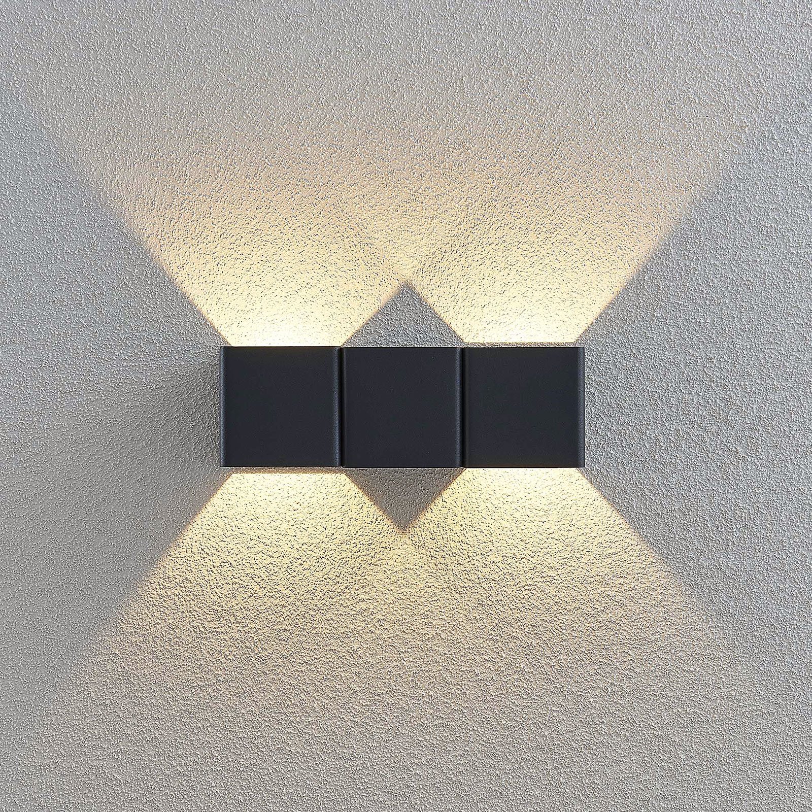 Niclas Square LED Outdoor Wall Lamp Dark Grey - Lindby