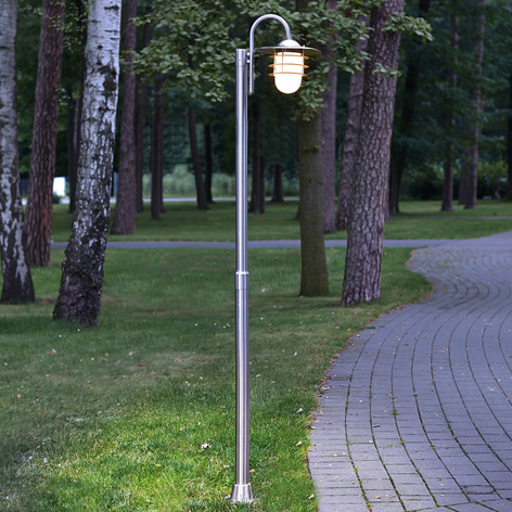 Lampadaire courbé Mian en inox