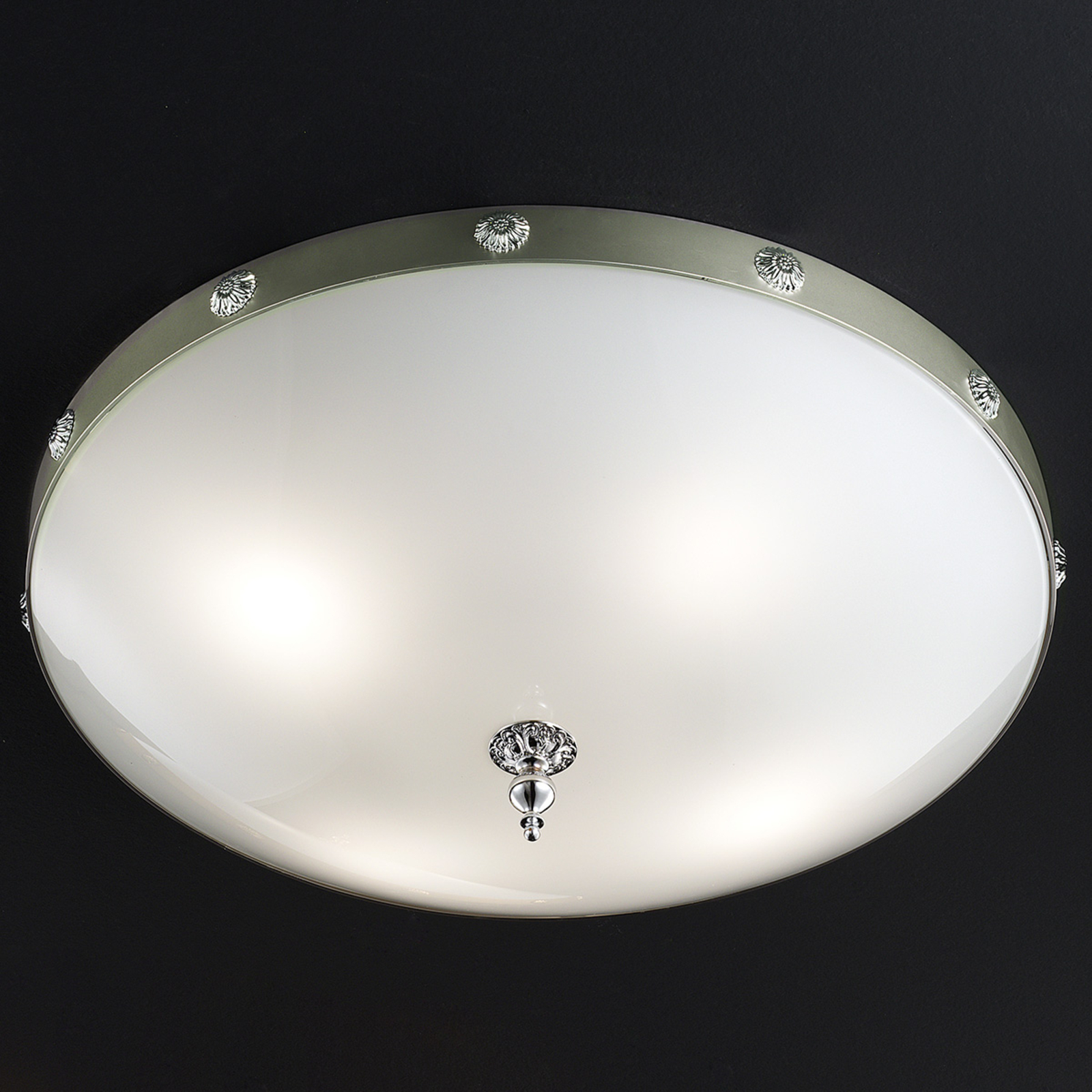 Стъклена лампа за таван Elegantia в хром