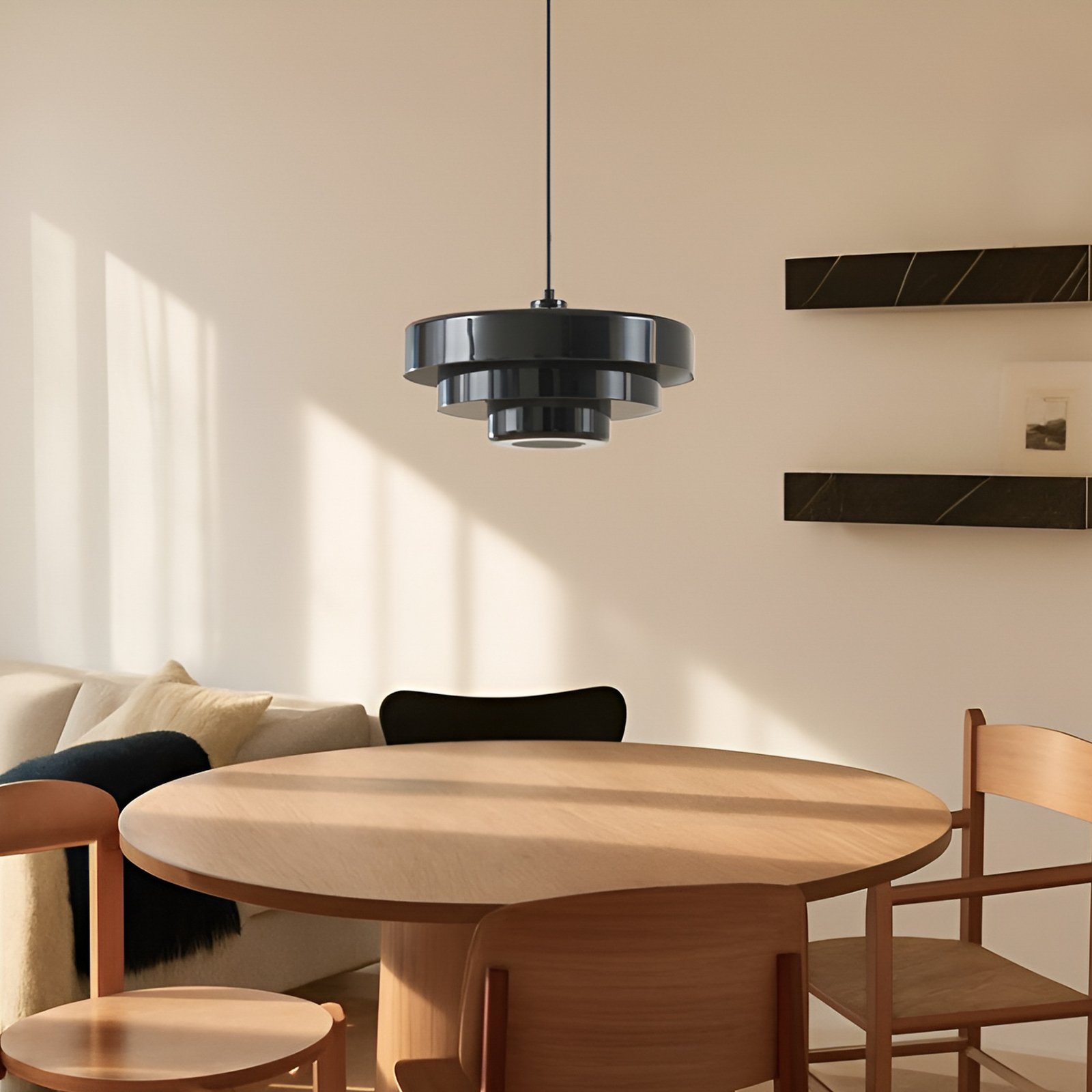 Tivra Hängeleuchte schwarz Ø 35 cm E27 - Lindby Tivra Hängeleuchte schwarz Ø 35 cm E27 - Lindby