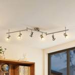 ELC Simano spot pour plafond, nickel, à 6 lampes